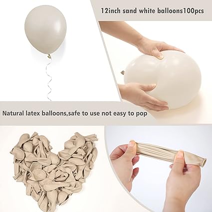 12'' latex Sand White balloon-N289-SWP