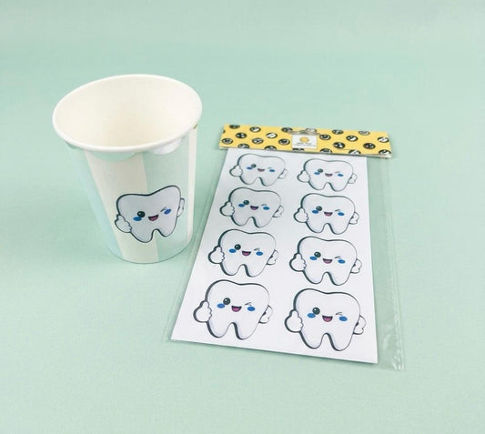 16 Stickers Tooth Blue