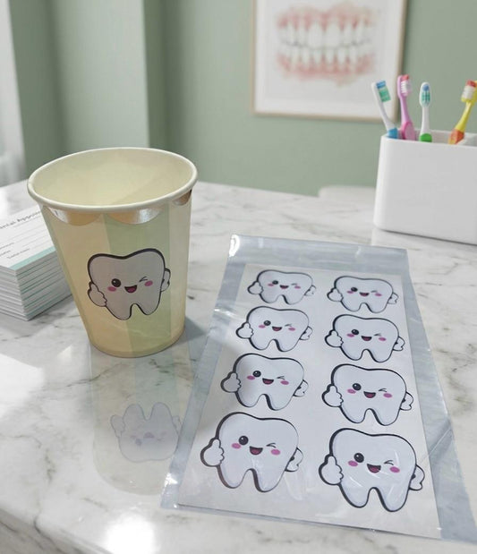 16 Stickers Tooth Pink
