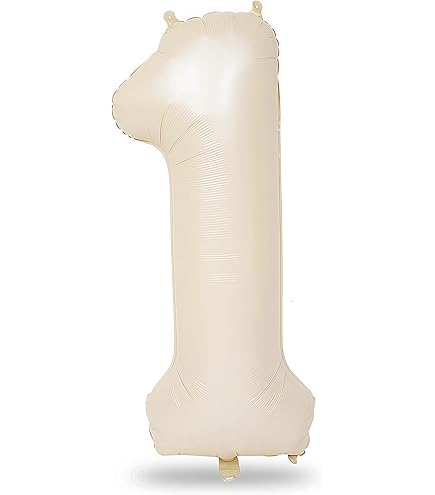 Foil Balloon Number 1 Cream 42''