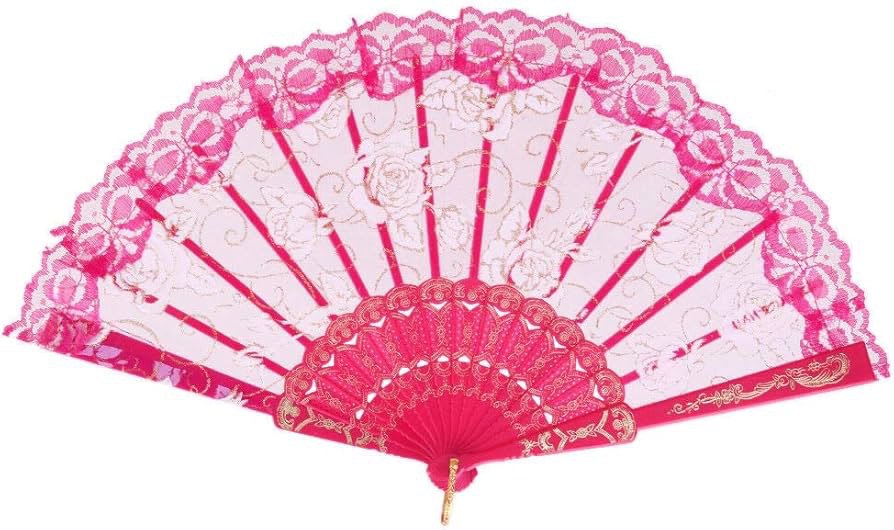 Hand Fan Foushia Flower-103