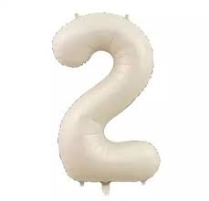 Foil Balloon Number 2 Cream 42''