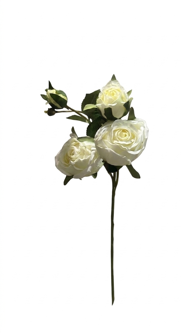 N403 - 5 heads of chrysanthemum, white (70)
