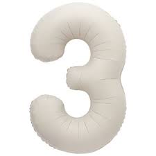 Foil Balloon Number 3 Cream 42''
