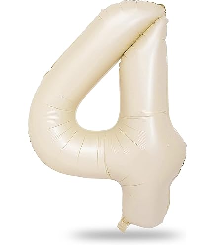 Foil Balloon Number 4 Cream 42''