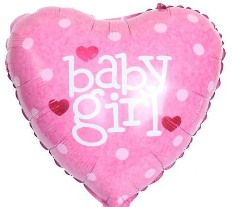 Baby Girl Balloon Heart - 18” - 31