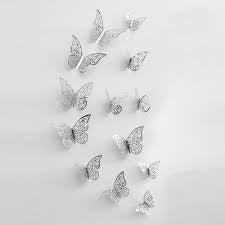 Silver Butterfly Decoration 3D-110
