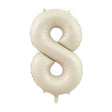 Foil Balloon Number 8 Cream 42''