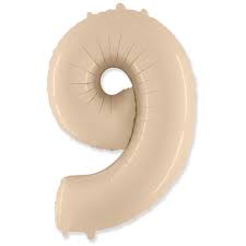 Foil Balloon Number 9 Cream 42''