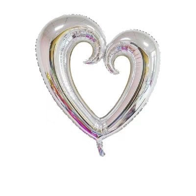 Silver Heart Shape Foil Balloon 36”- 19