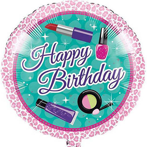 Birthday Balloons-18" Girl Makeup-P1-10