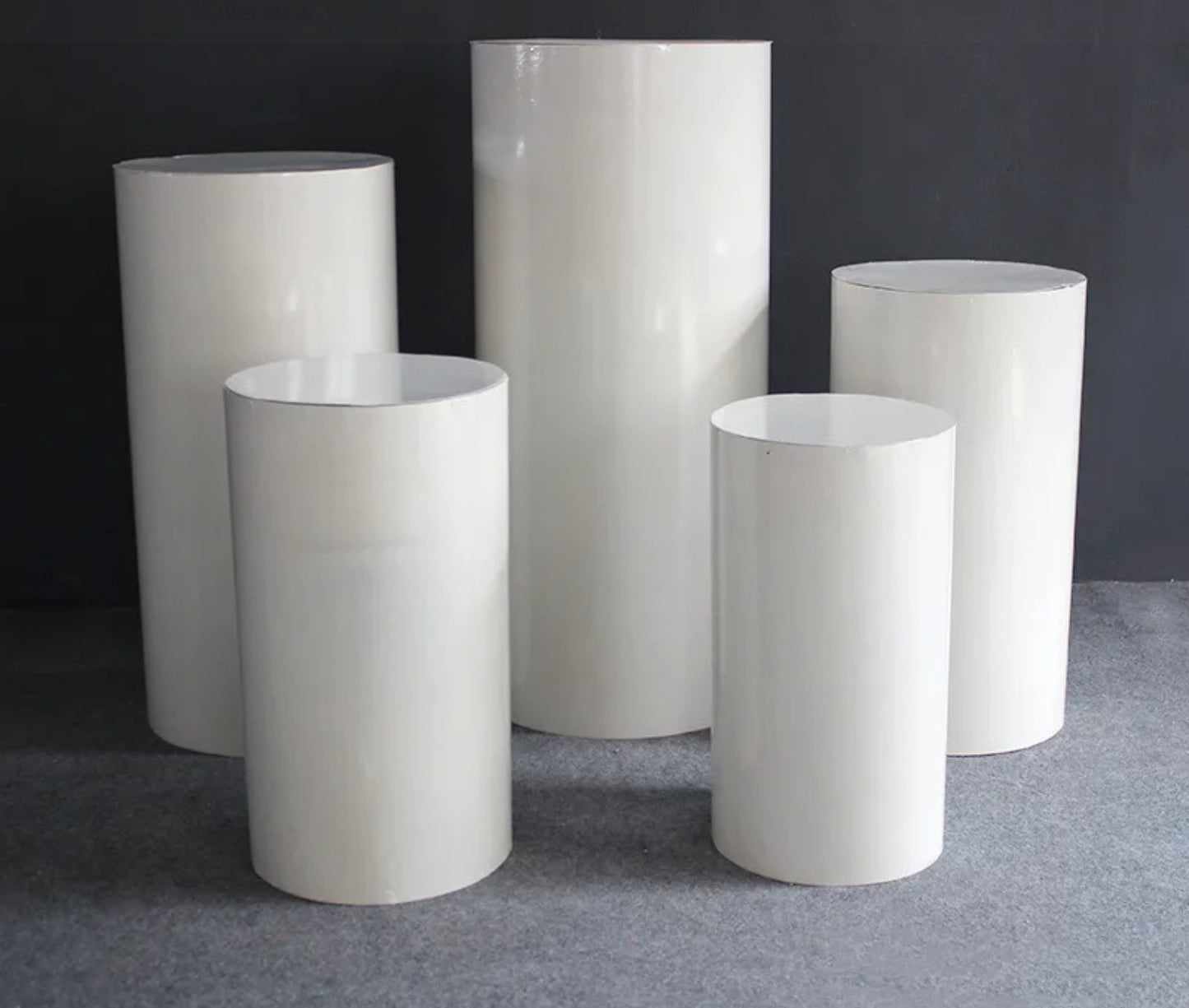 N266-1 Tin Cylindrical Dessert Table 5 Pieces /Set White (1)