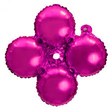 Dark Pink Round Four-Learf Foil Balloon-18"