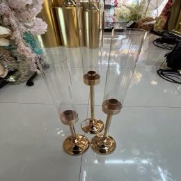N358 Gold candlestick set of 3 (2)order