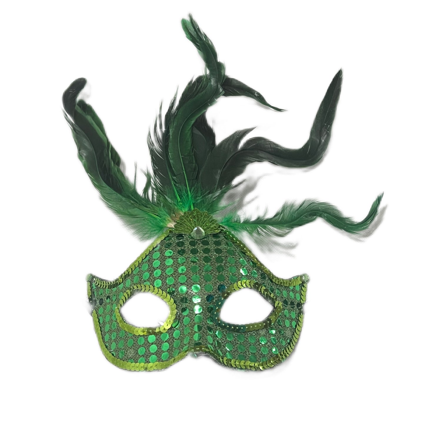 Green Feathers Mask -AH341GR