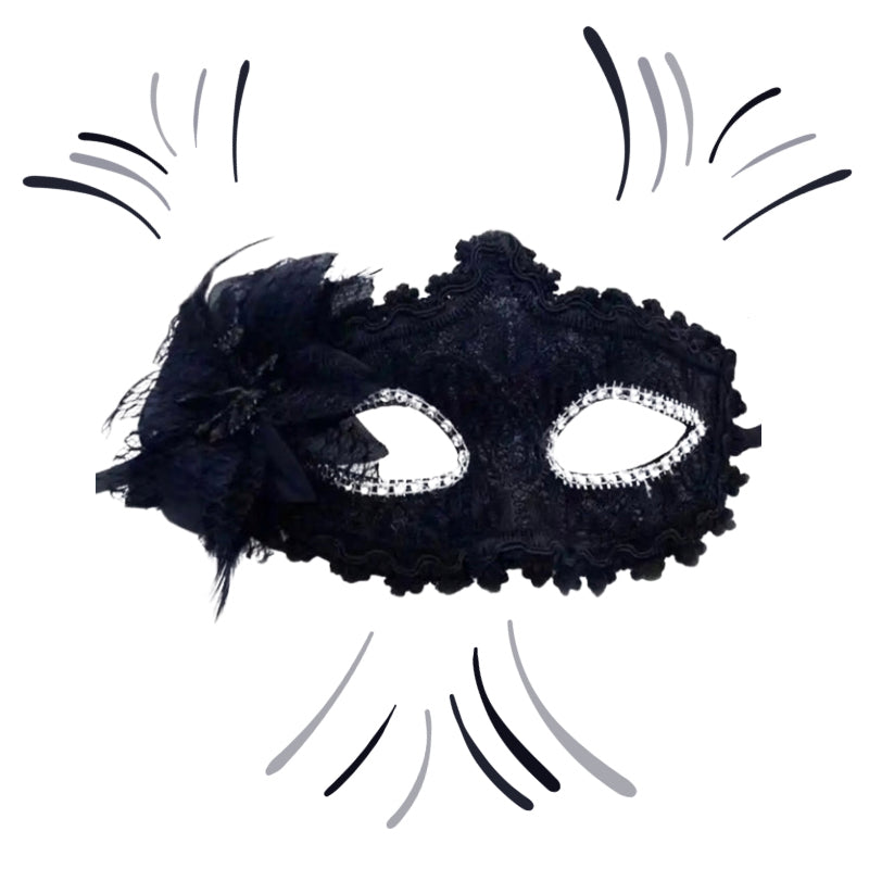 Black Flower Eye Mask AH1563-B