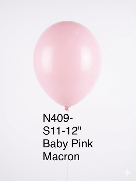 N409 -S11 - 12'' Latex S11 Baby Pink Macron (166)