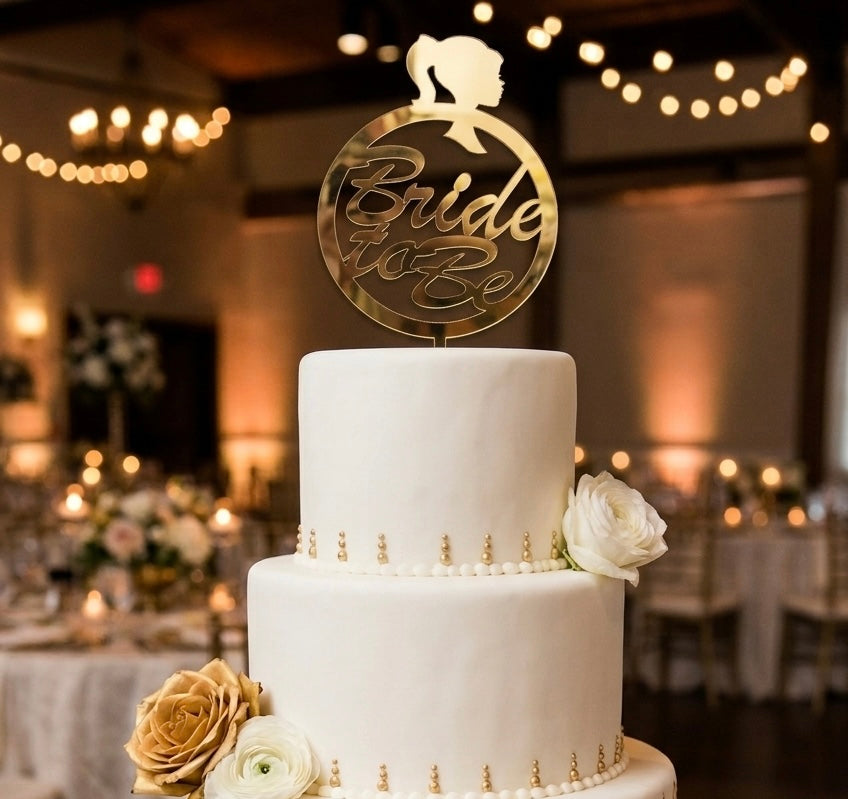 Circle Bride to Be Topper Cake