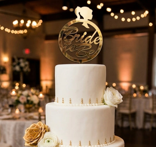 Circle Bride to Be Topper Cake