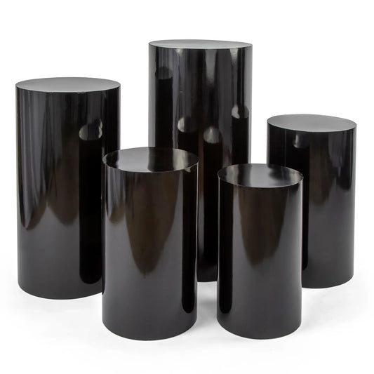 N266-1 Tin Cylindrical Dessert Table 5 Pieces /Set Black (1)