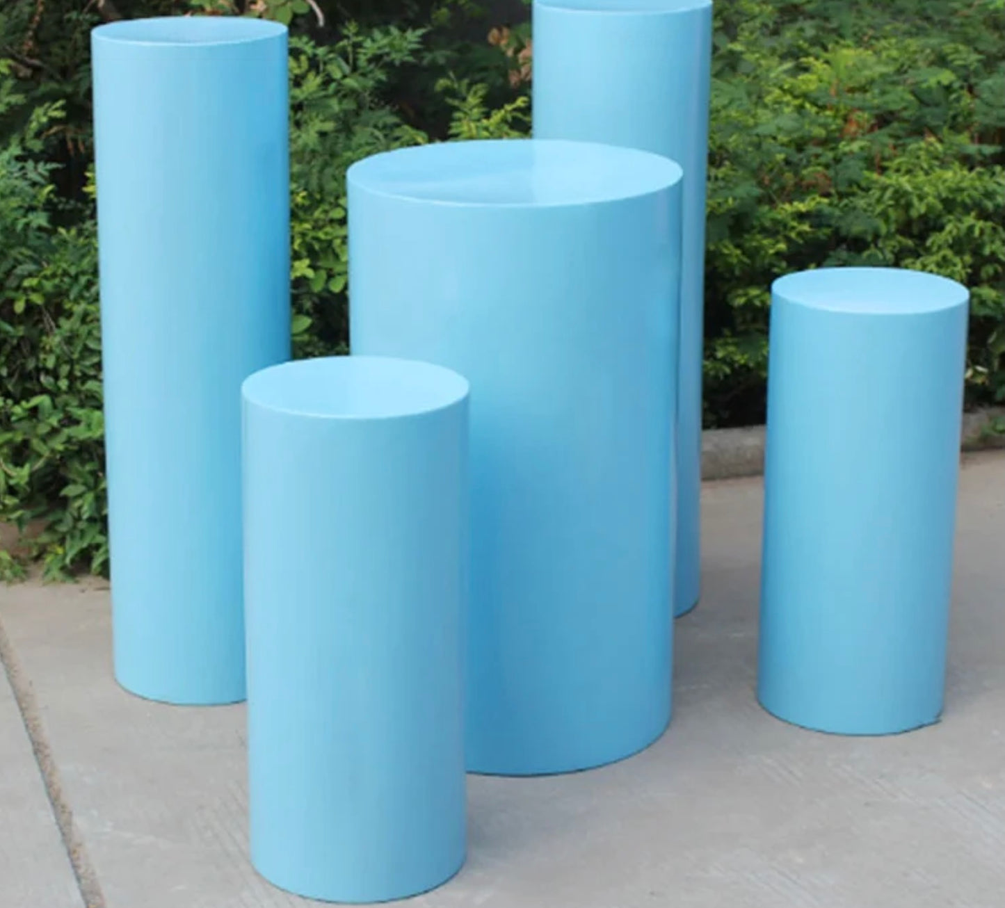 N266-1 Tin Cylindrical Dessert Table 5 Pieces /Set Blue (1)