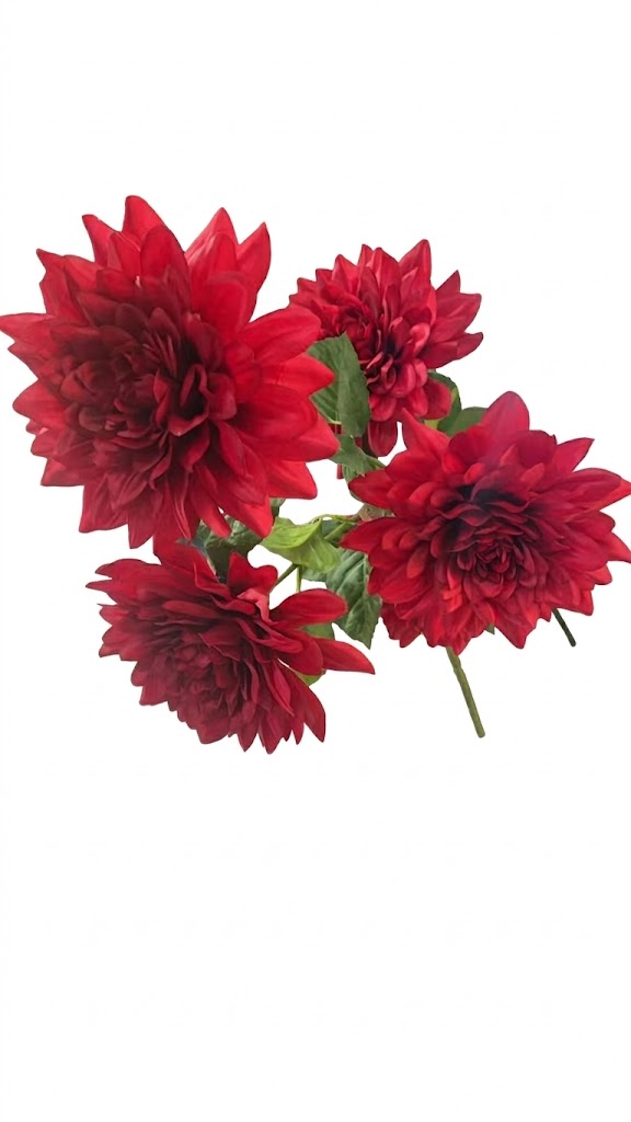 N401 - Red Flowers  5 heads of chrysanthemum (50)