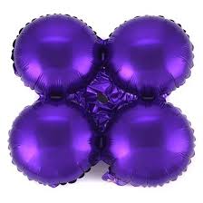 Purple Round Four-learf Foil Balloon-18"