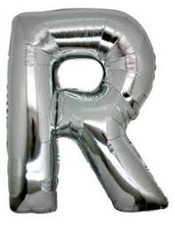 Foil Balloon Letters R Silver 42''-N190-B14