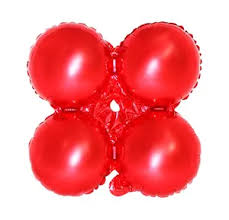 Red Round Four-Learf Foil Balloon-18"