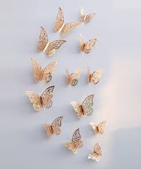 Rose Gold butterfly 3D For Decoration-110