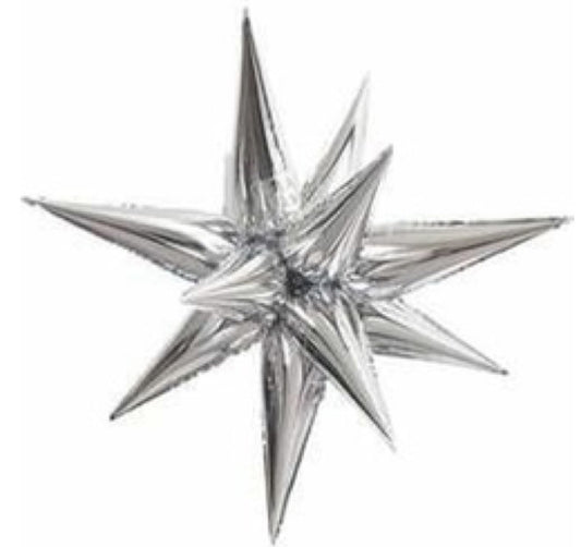 Silver Star-burst Balloon