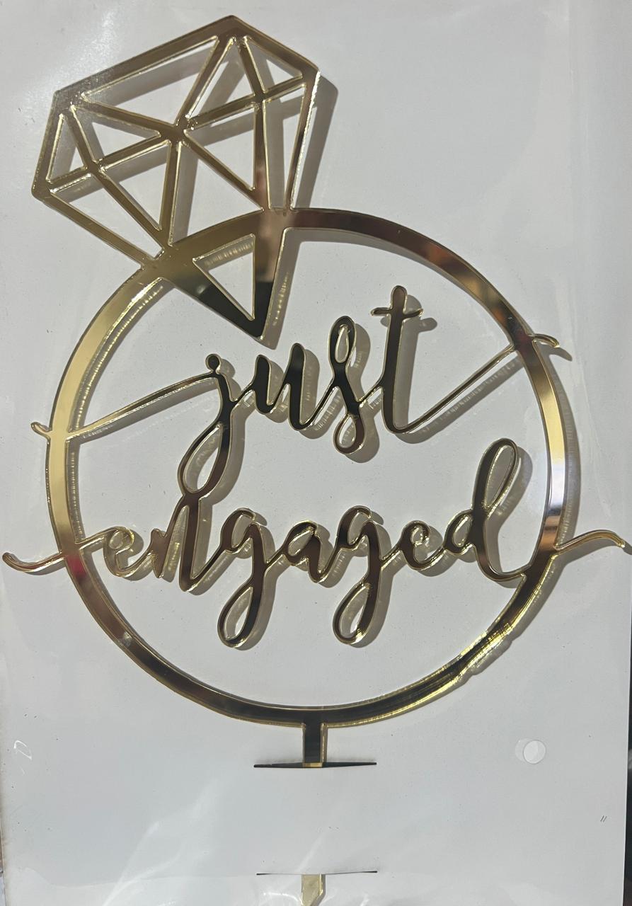 Just engaged Topper Cake-ED45
