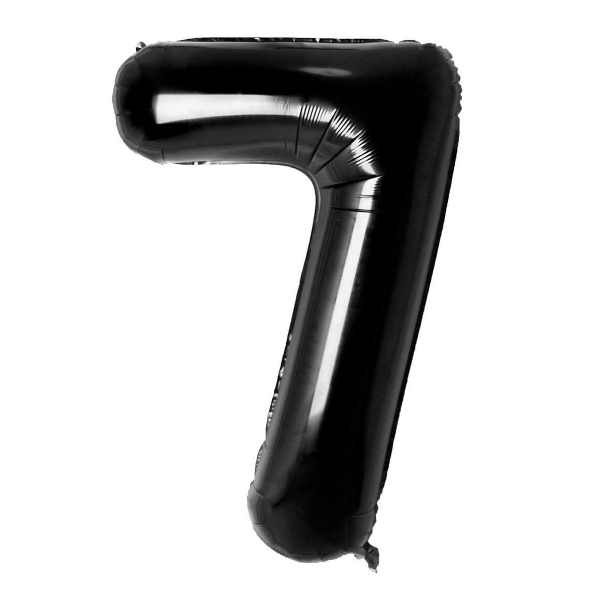 Large 42” Number 7 Black Balloon