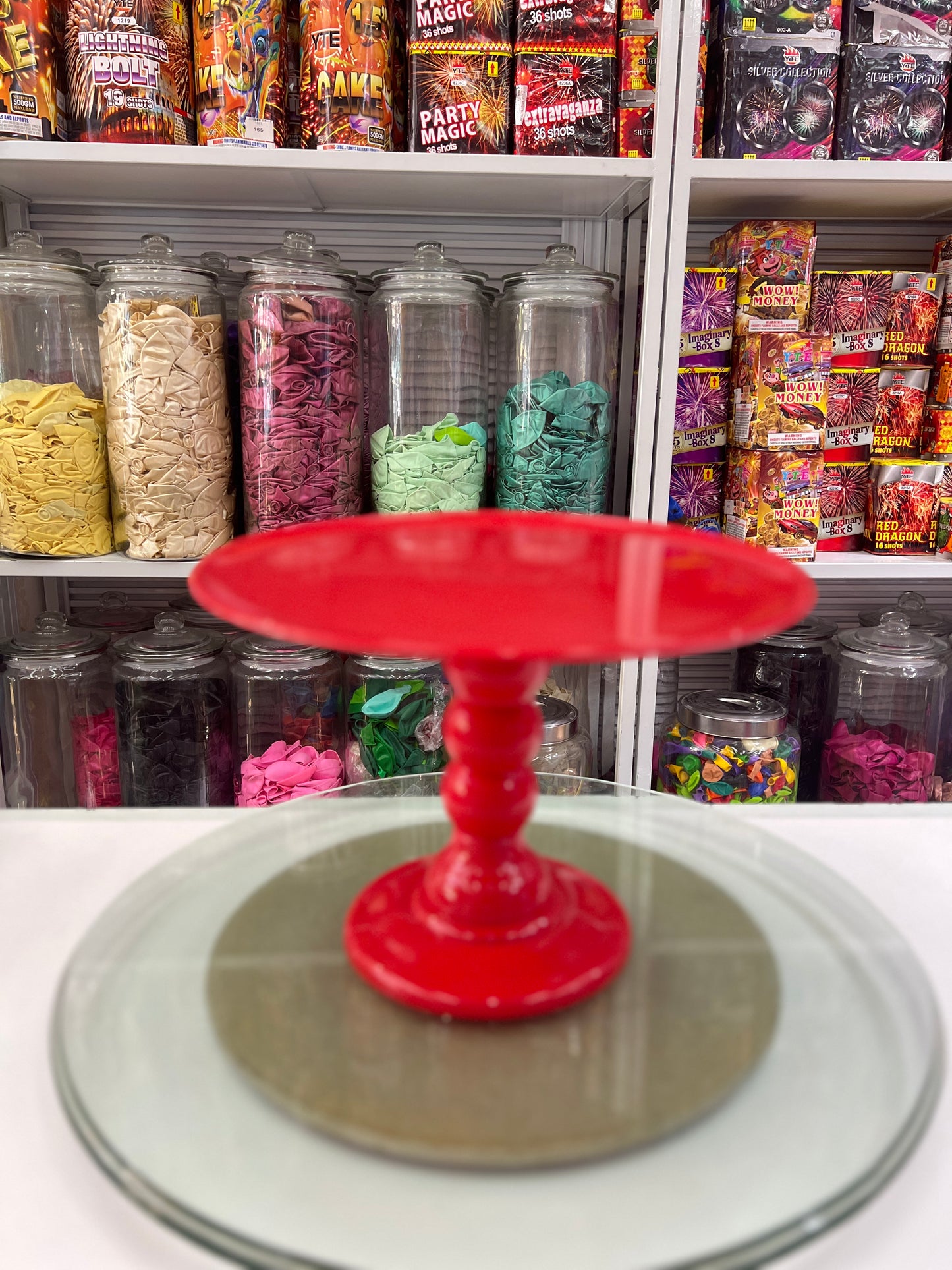 Cake Stand - Red - Large - For Rent