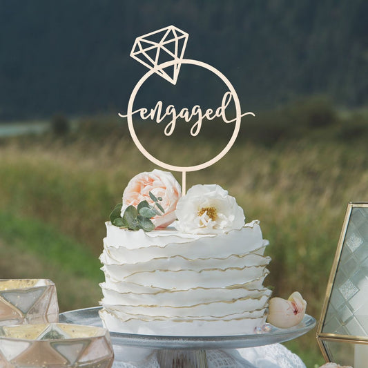 Engaged Topper Cake