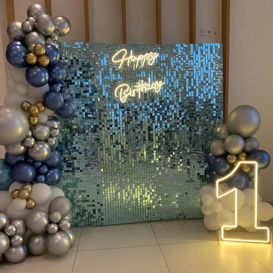 Blue Sequins Backdrop-N256BL