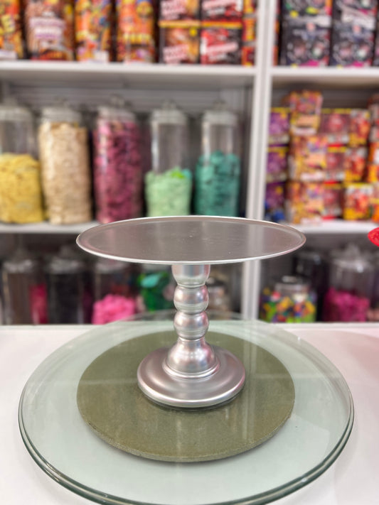 Cake Stand - Silver - Large-For Rent
