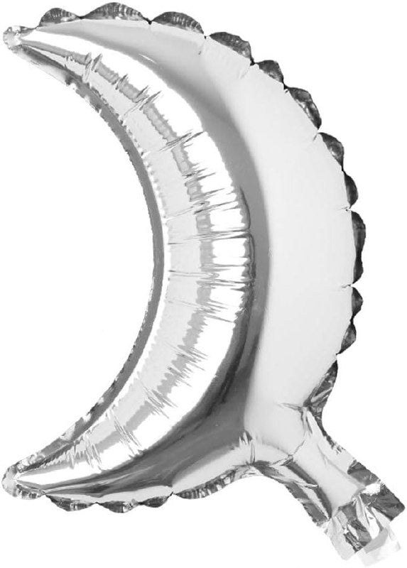 silver Half Moon Shape Balloon 9"