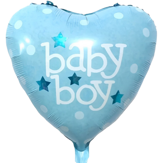 Baby Boy Balloon Heart - 18” - 32