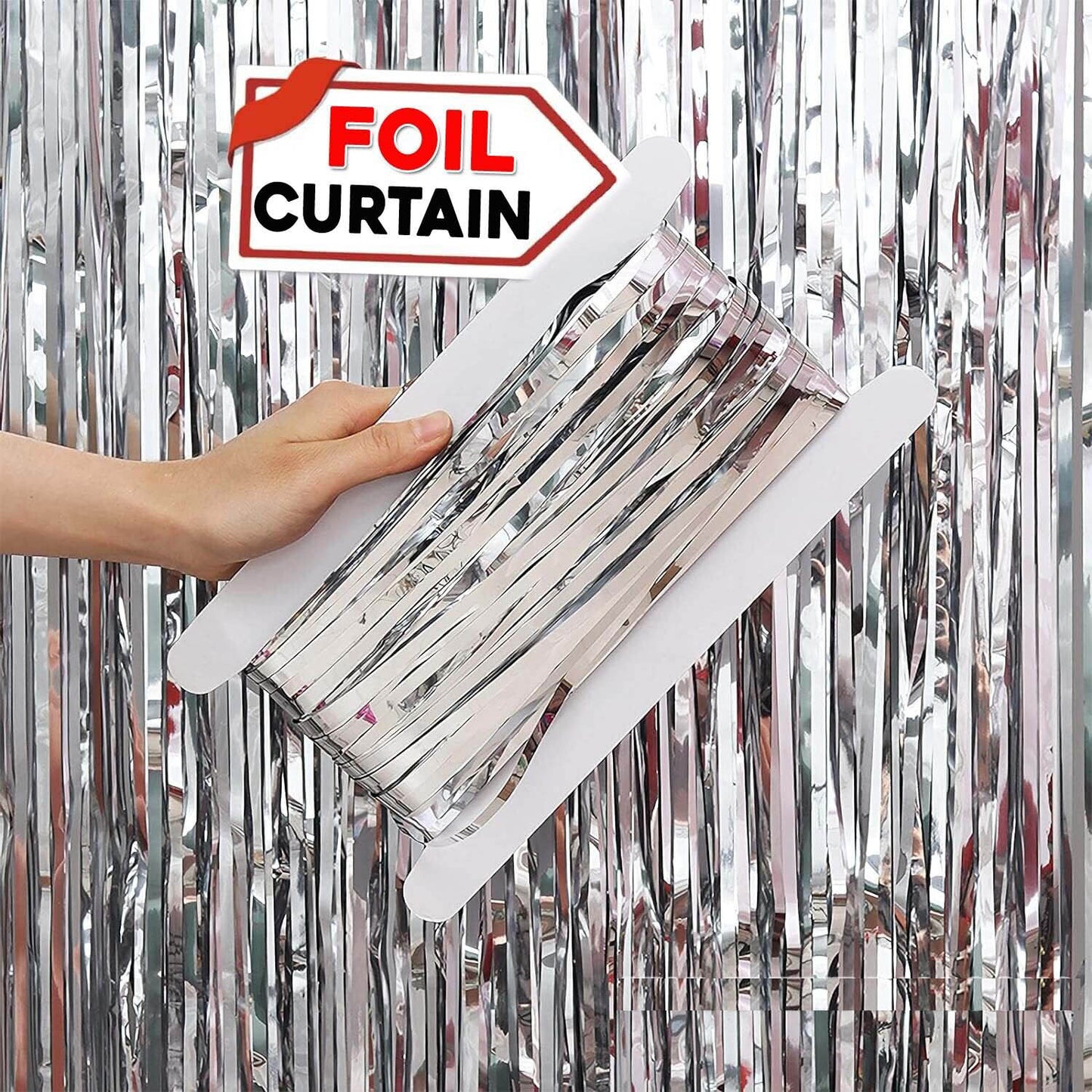 2M Silver FOIL CURTAIN-B073S