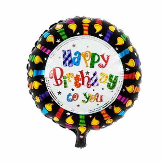 Birthday Balloons-18" Black Candles-9 P1-10