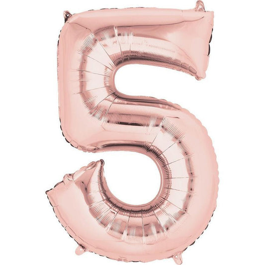 Large 42'' Number 4 Rose Gold Foil Balloon.