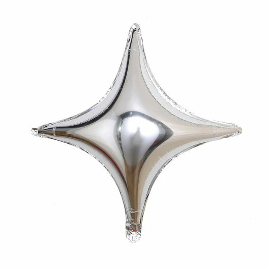 Silver 4 Pointed Star Balloon