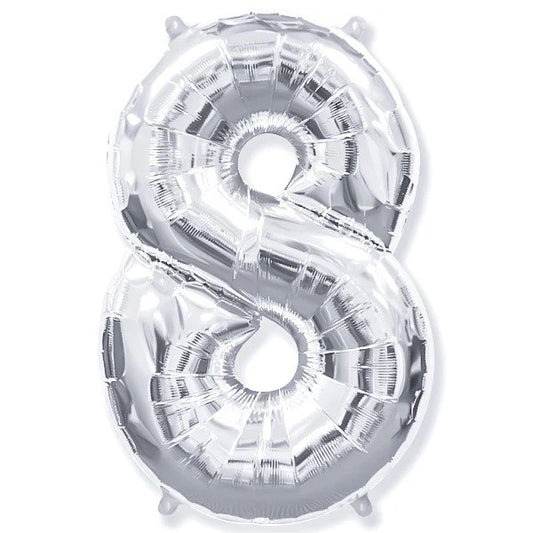 Balloons Number Silver (8)