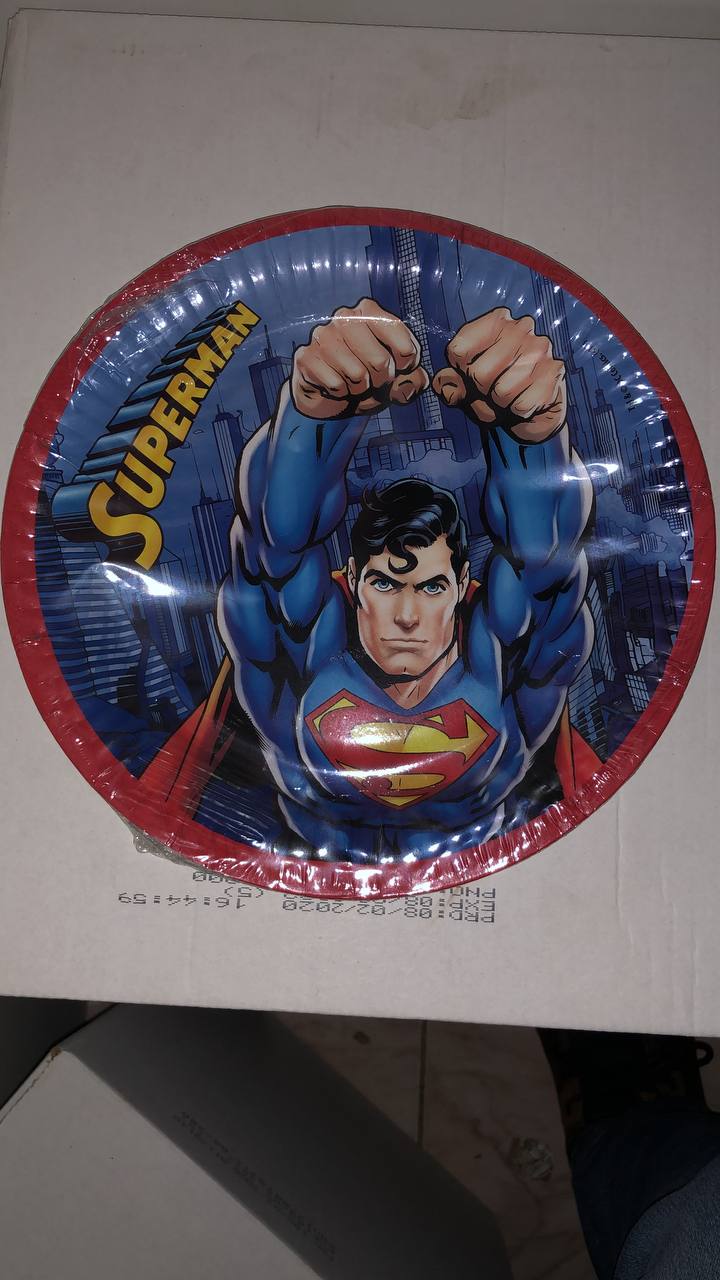 Plates Carton Super Man