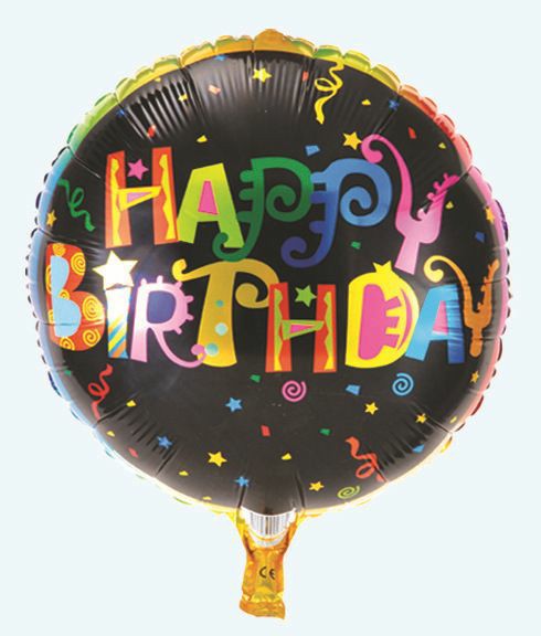 Birthday Balloons-18" Black&Colors-p2-11