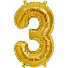Balloons Number Gold (3)