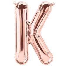 Balloon Gold Rose Letter (K)