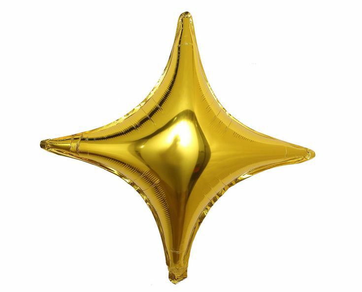 Gold 4 Pointed Star Balloon