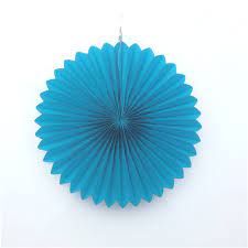 Beautiful Wall Decoration Paper Fan Blue/3 Pcs - JT-L05